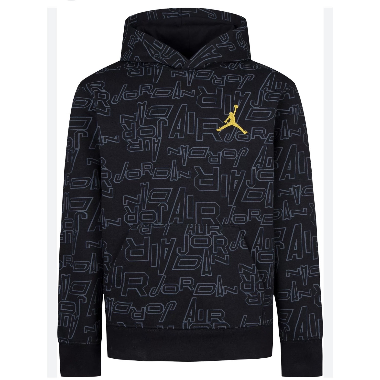 Jordan Boys Take Flight Printed Pullover Hoodie Activewear Gym Black Size Xl
